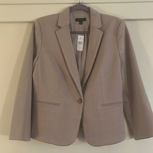 NEW with tags Ann Taylor Blazer, beige micro herringbone pattern